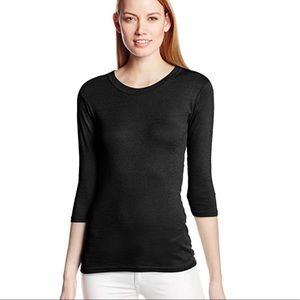 Michael Stars Shine 3/4 basic band crew neck top